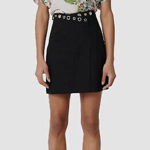 Maje Black Asymmetric Jamil Wrap Mini Skirt Size40